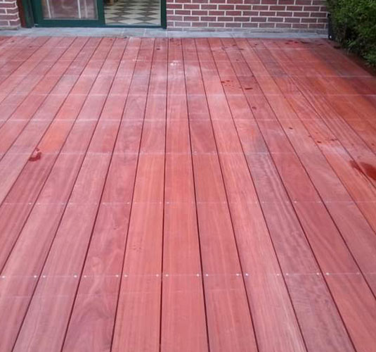 Parquets posés bois Padouk